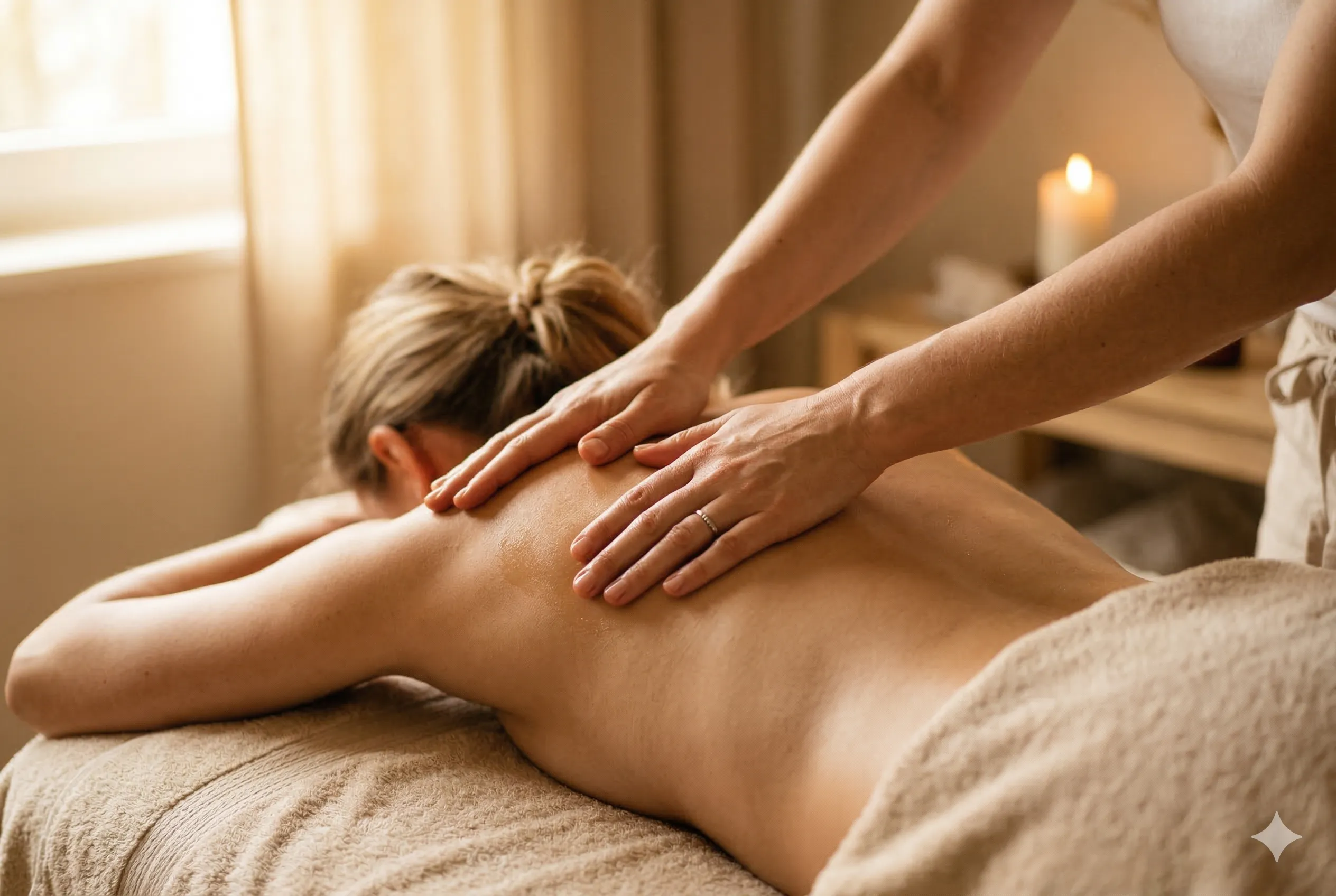 Masaż relaksacyjny pleców — delikatne ruchy redukujące napięcie